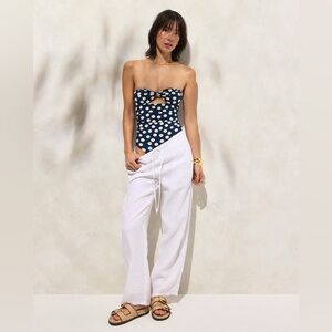 J.CREW POLKA DOT GEMMA RUCHED BANDEAU CUTOUT ONE-PIECE SWIMSUIT SZ 6 NWT